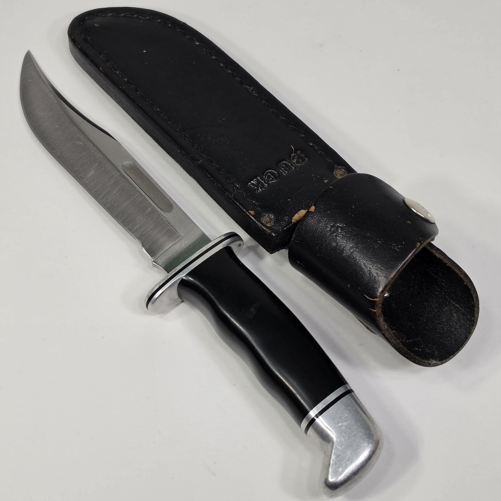 Vintage Buck 119 USA 1986 Fixed Blade Knife With Original Black Leather Sheath Vintage Buck 119 USA 1986 Fixed Blade Knife With Original Black Leather Sheath