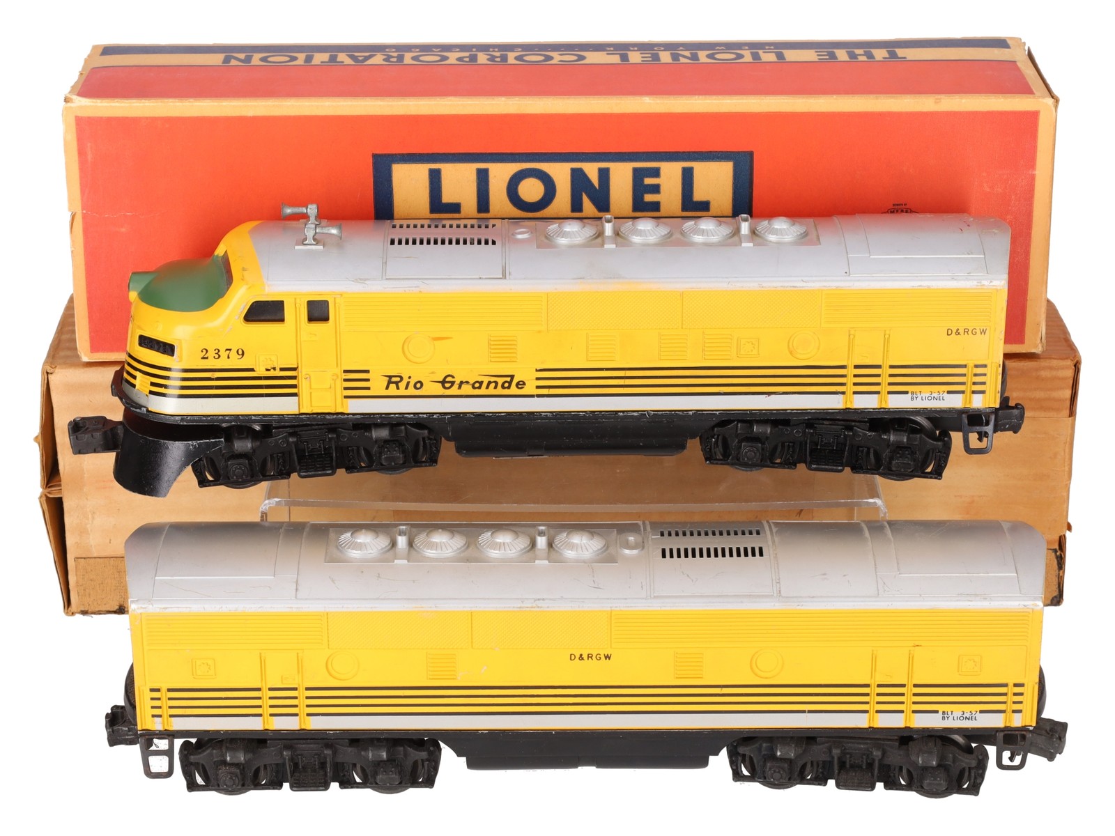 Lionel 2379 Vintage O Rio Grande F3 AB Diesel Locomotive Set/Box