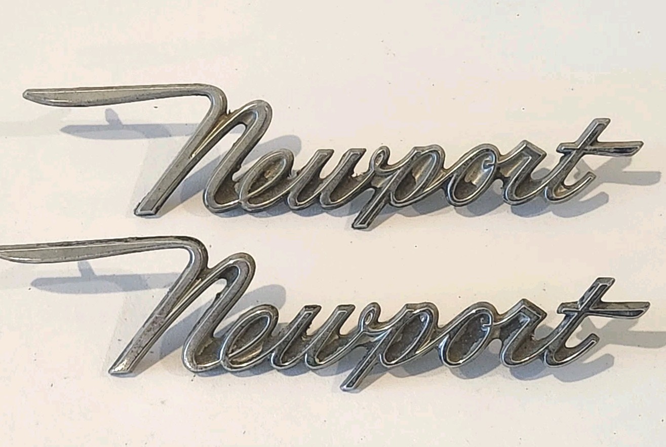 Pair Vintage Chrysler Newport Emblem Badge Nameplate Newport  Lot of 2