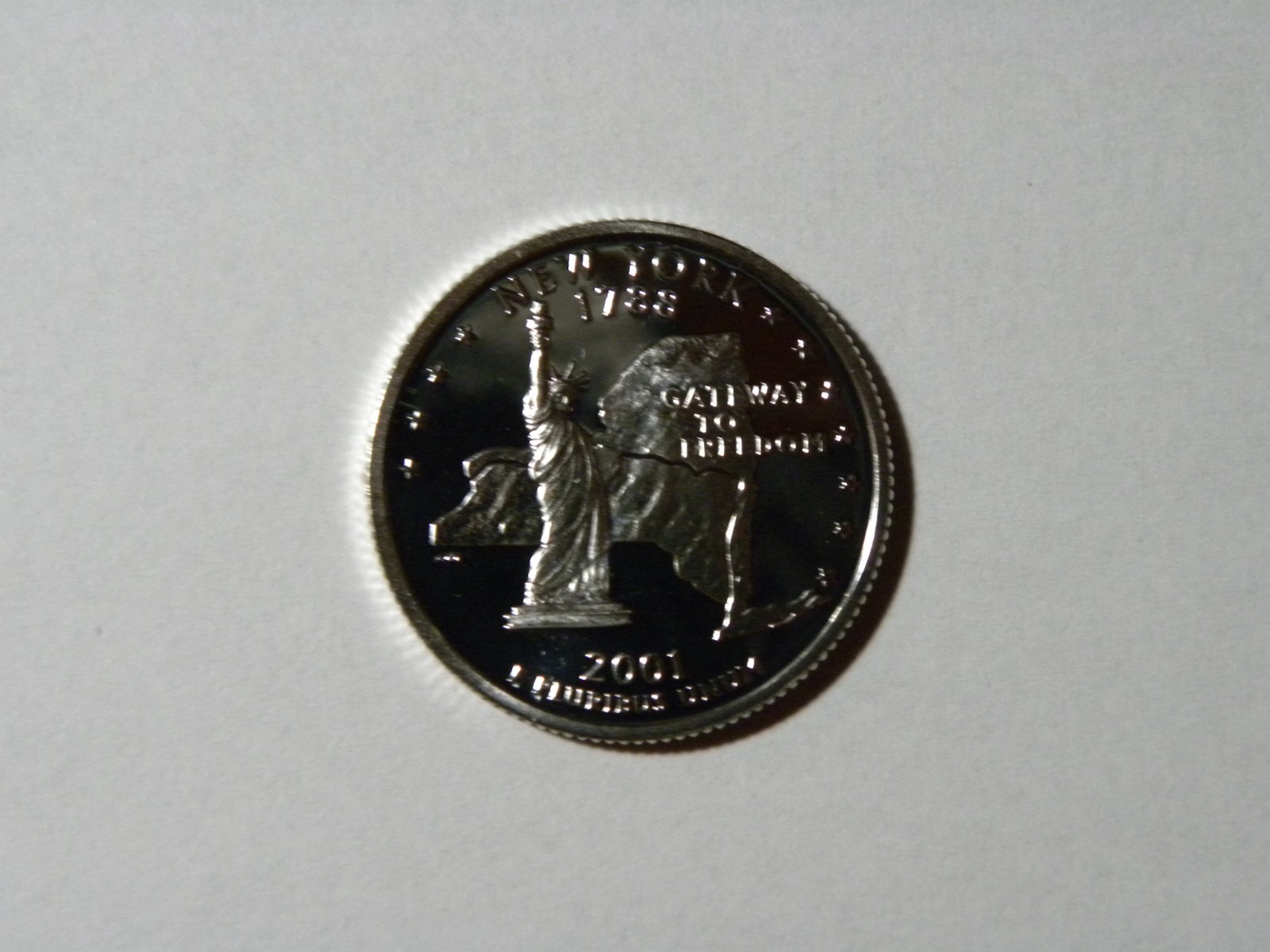 2001 S SILVER GEM PROOF NEW YORK STATE QUARTER 90% SILVER 