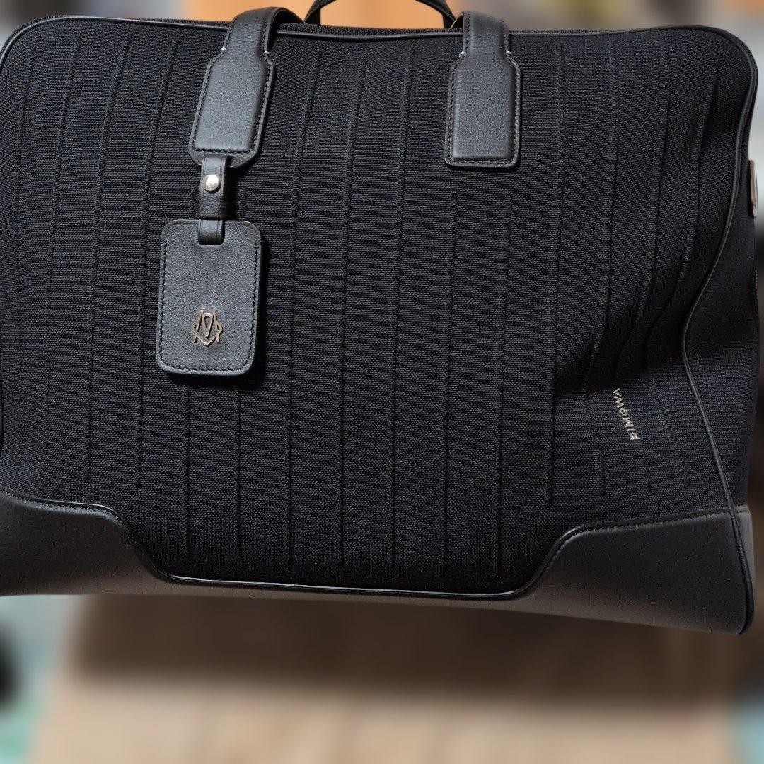 RIMOWA Never Still Weekender Boston Bag Black Canvas Leather Unused w/ Strap RIMOWA Never Still Weekender Boston Bag Black Canvas Leather Unused w/ Strap