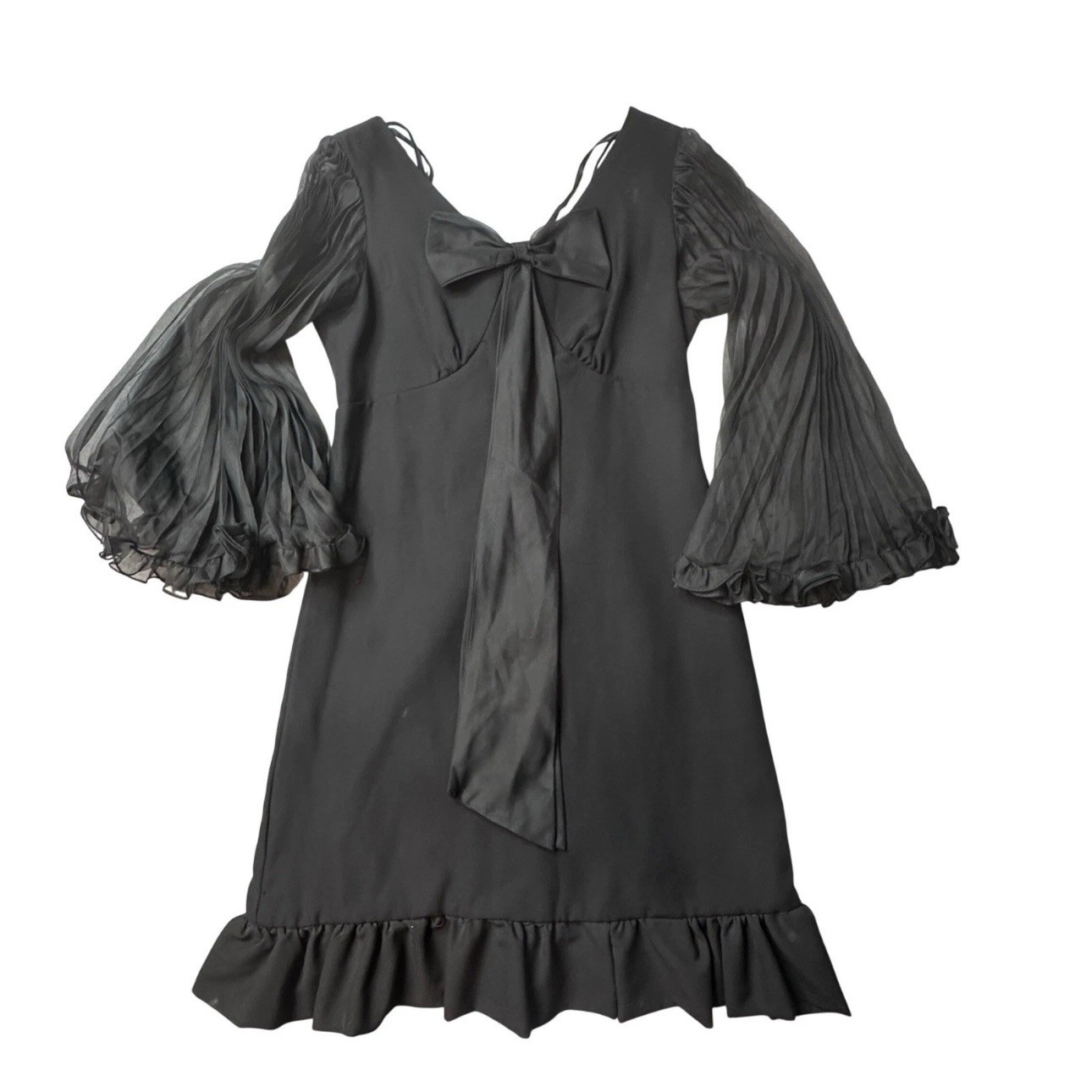 Vintage 60s ILGWU Union Made Accordion Sleeve Black Mini Dress Mad Men Women’s M Vintage 60s ILGWU Union Made Accordion Sleeve Black Mini Dress Mad Men Women’s M
