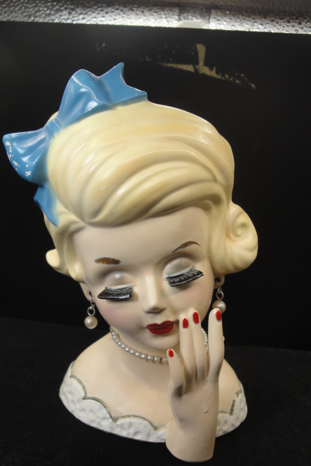 Lovely Vintage c.1950\'s Ceramic Lady Head Vase MCM Japan 6 1/4\