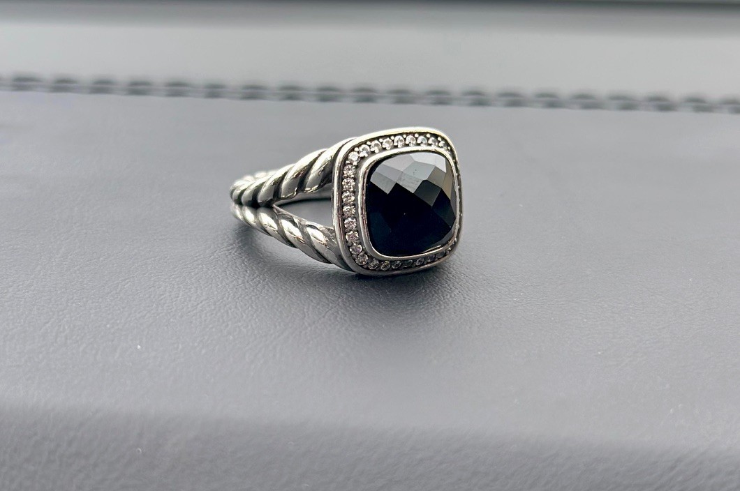 David Yurman Sterling Silver Albion Black Onyx Ring 925 Pave Size 7 David Yurman Sterling Silver Albion Black Onyx Ring 925 Pave Size 7