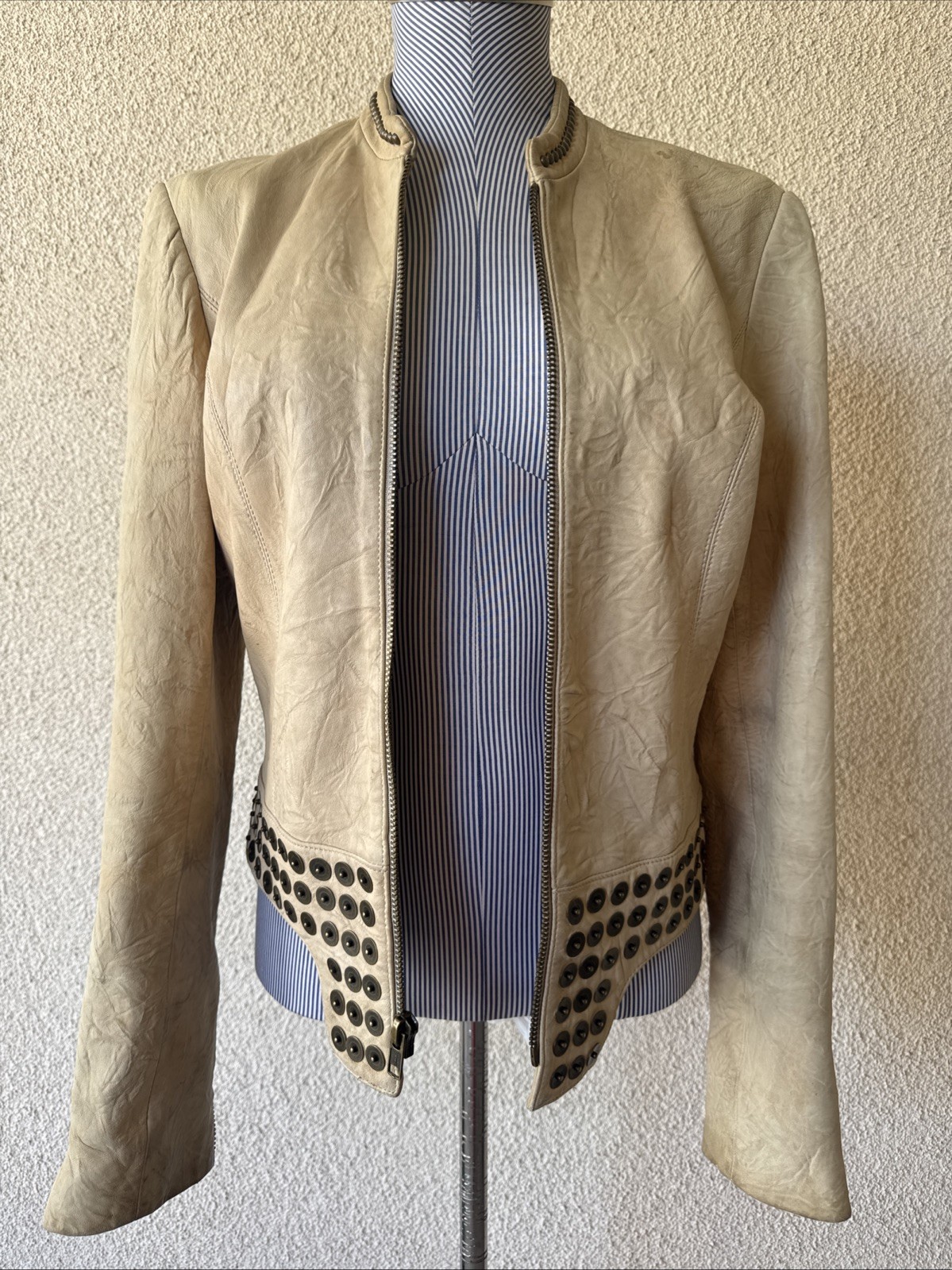 Paula Thomas For TW Leather Jacket Thomas Wylde Studded DESIGNER Silk Lined💀