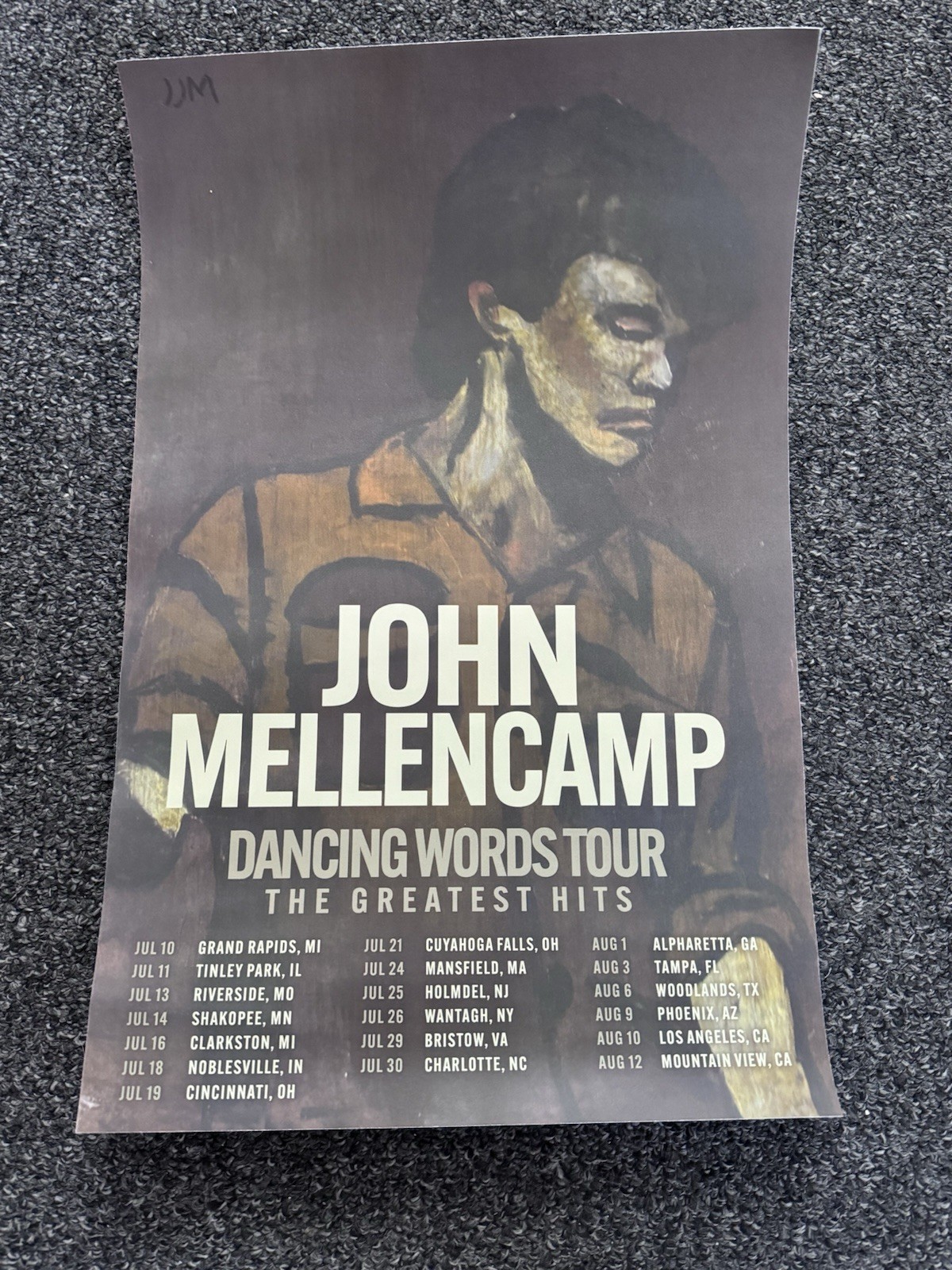 John Mellencamp 2026 Dancing Words Tour, Greatest Hits Limited Poster Art Litho John Mellencamp 2026 Dancing Words Tour, Greatest Hits Limited Poster Art Litho