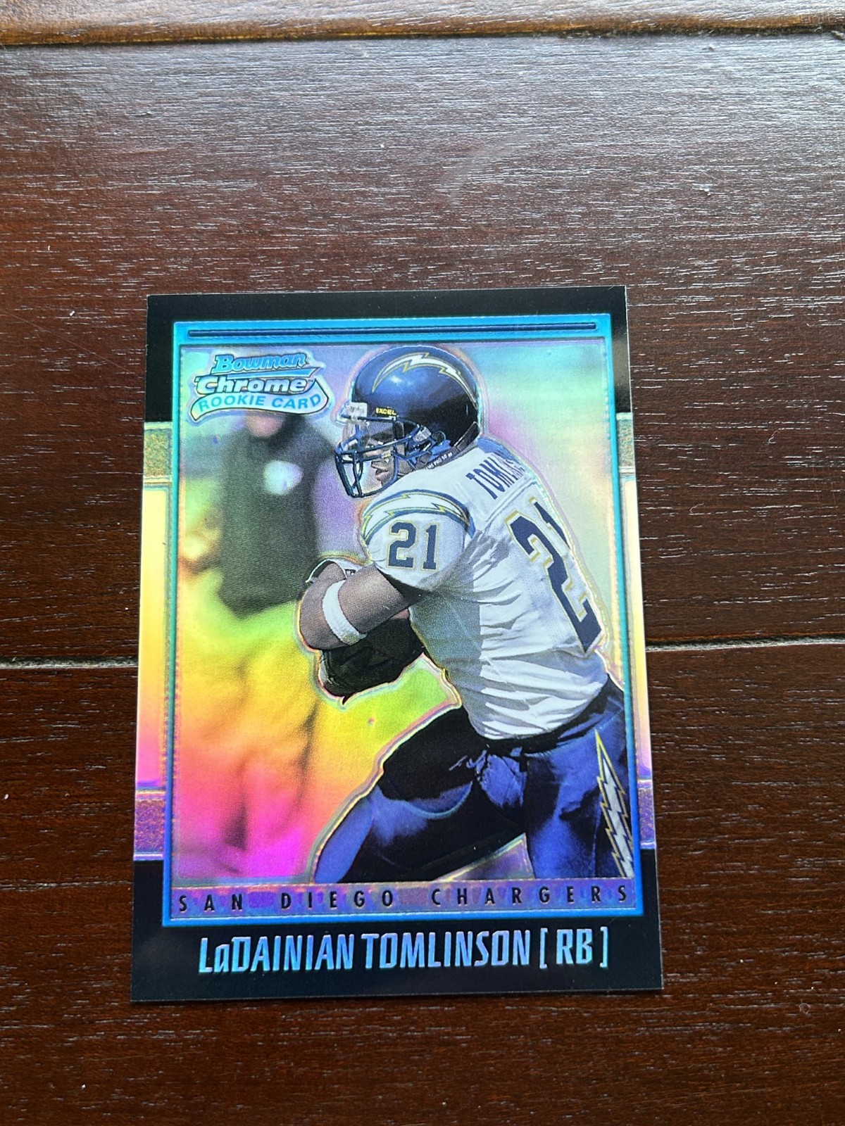 LaDainian Tomlinson 2001 Topps Bowman Chrome Rookie Refractor Tiny Surface Flaw
