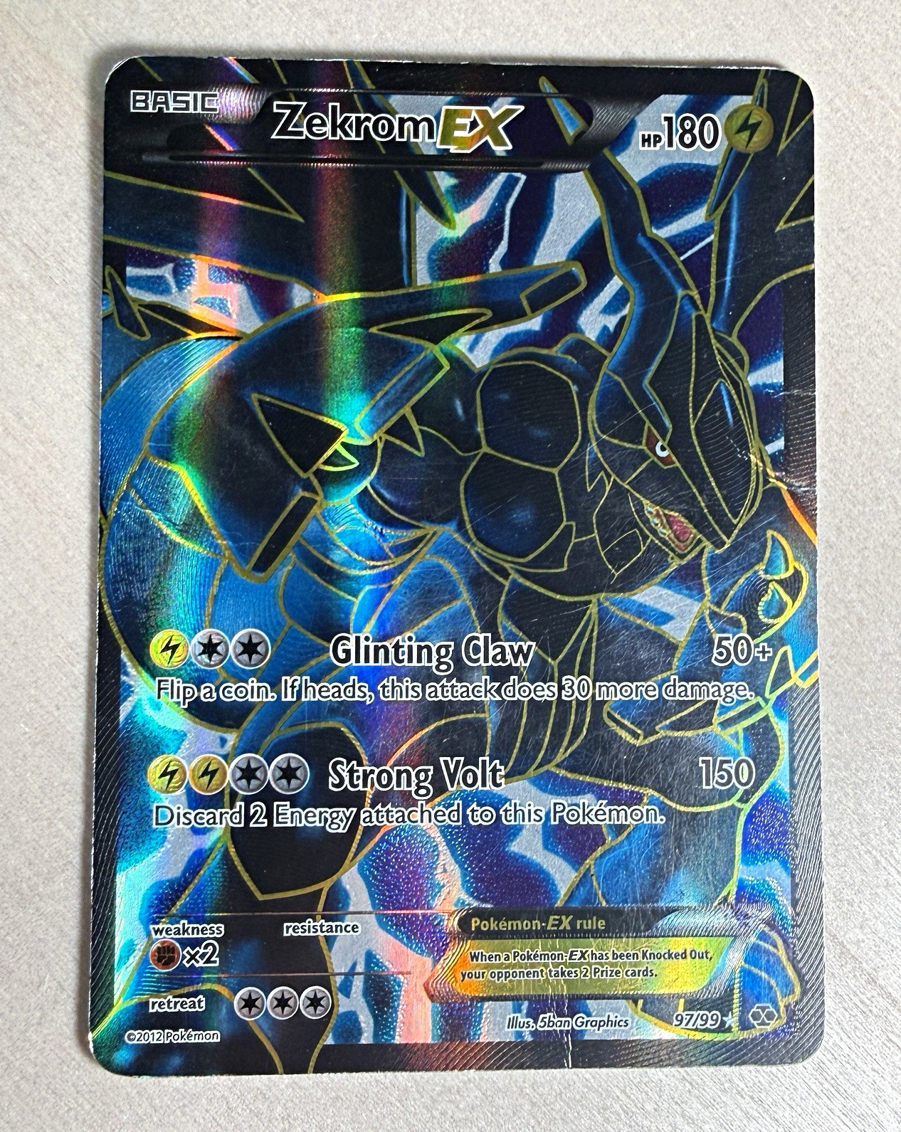 The Pokémon Company Pokémon TCG Zekrom EX 97/99 Next Destinies Full Art Holo