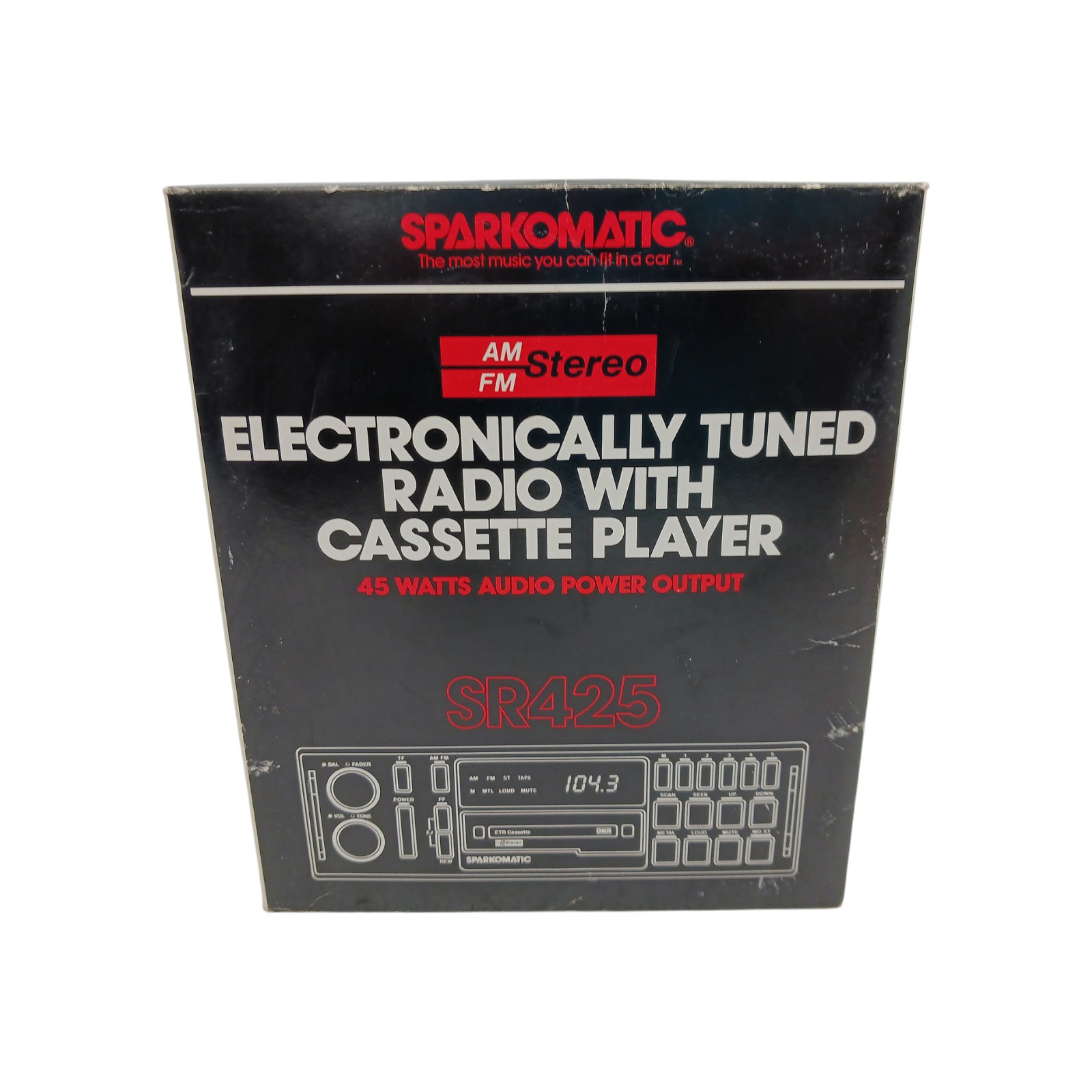 Vintage Sparkomatic SR425 AM/FM Cassette Player Car Stereo Radio New Open Box Vintage Sparkomatic SR425 AM/FM Cassette Player Car Stereo Radio New Open Box