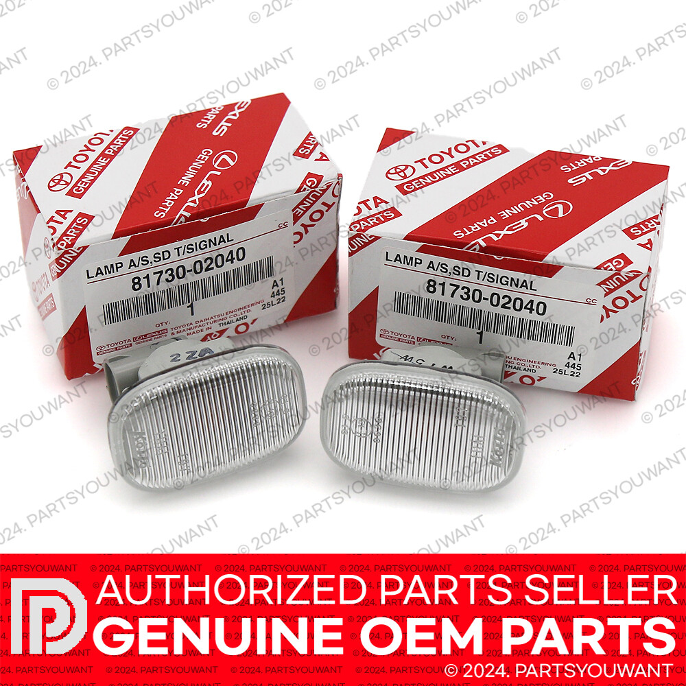 GENUINE Toyota OEM Left + Right NEW JDM Clear Side Markers Light 81730-02040 SET GENUINE Toyota OEM Left + Right NEW JDM Clear Side Markers Light 81730-02040 SET