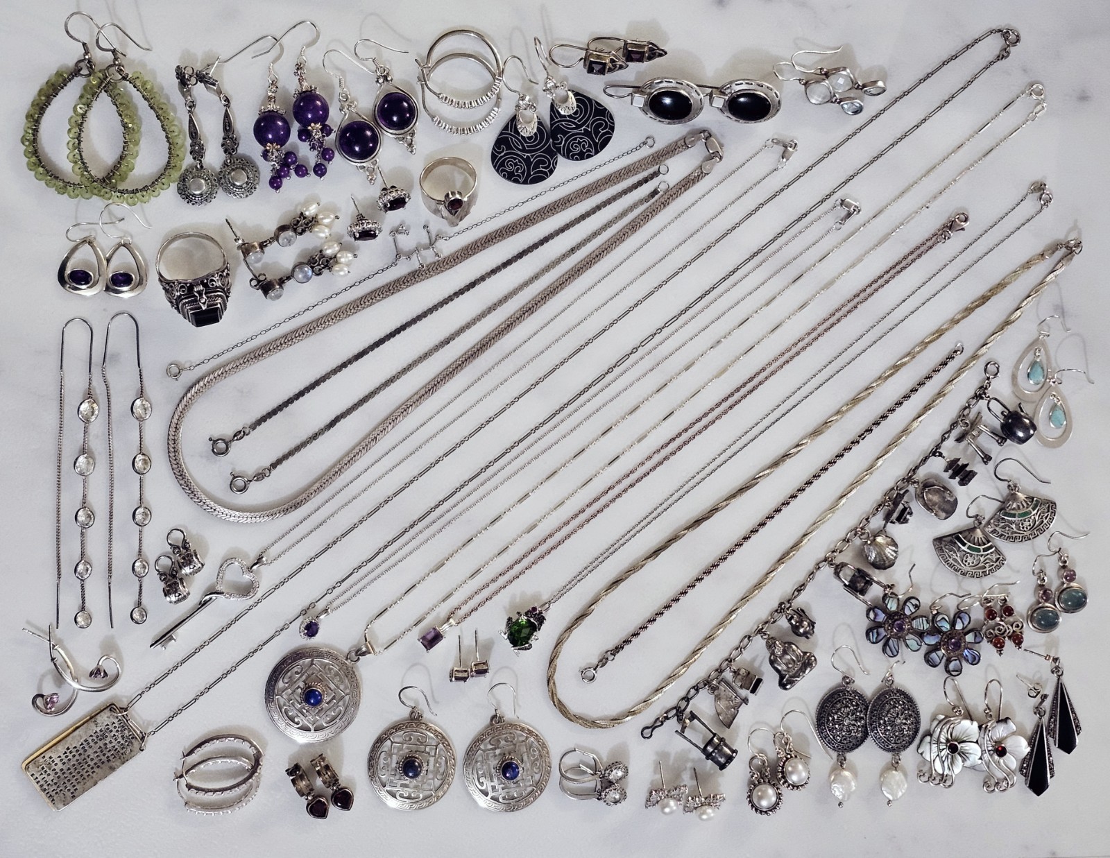 Beautiful Sterling Silver Jewelry Lot 251 Grams. Wearable Jewlery Lot. Beautiful Sterling Silver Jewelry Lot 251 Grams. Wearable Jewlery Lot.
