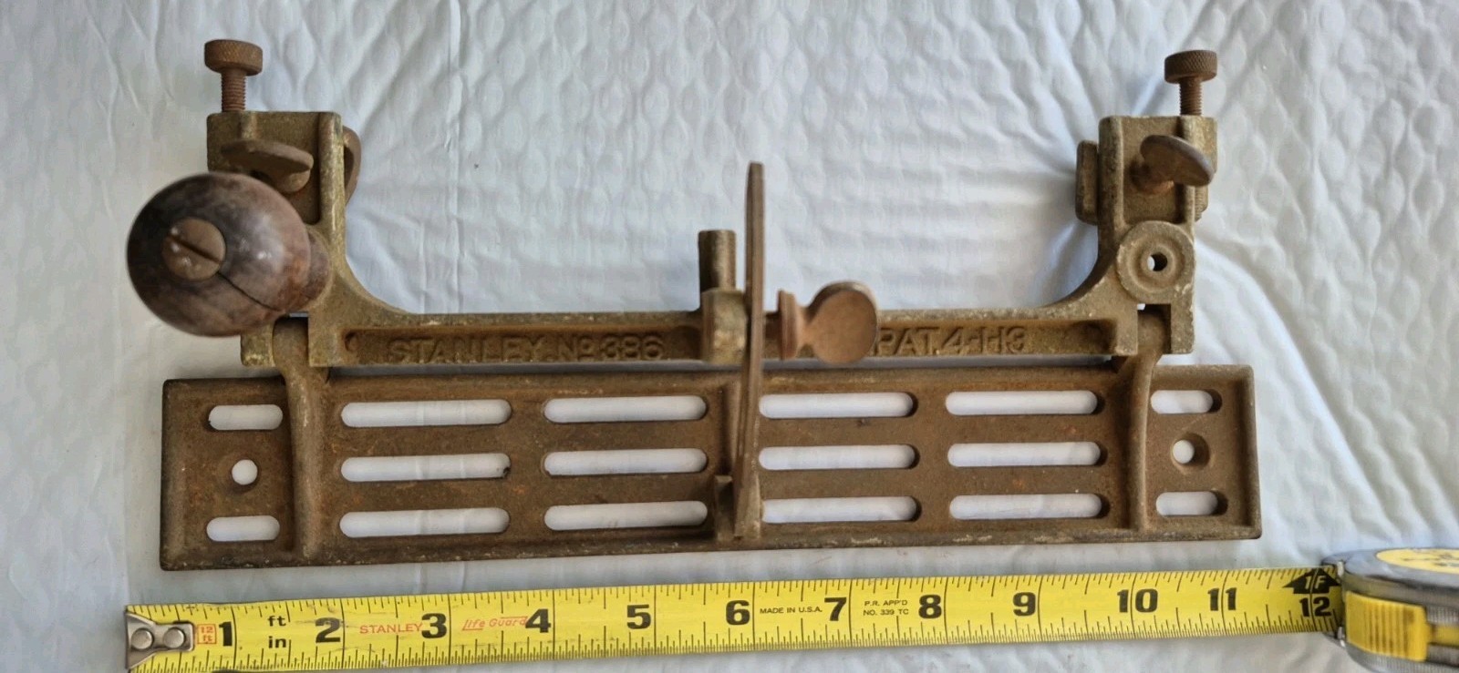 Vintage Stanley No. 386 Jointer Plane Fence, US PAT. 4-1-13 Vintage Stanley No. 386 Jointer Plane Fence, US PAT. 4-1-13