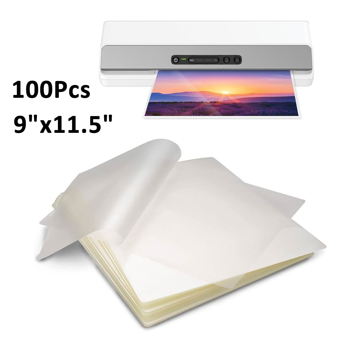 100 Clear Thermal Laminating Sheets Laminator Pouches 9 100 Clear Thermal Laminating Sheets Laminator Pouches 9