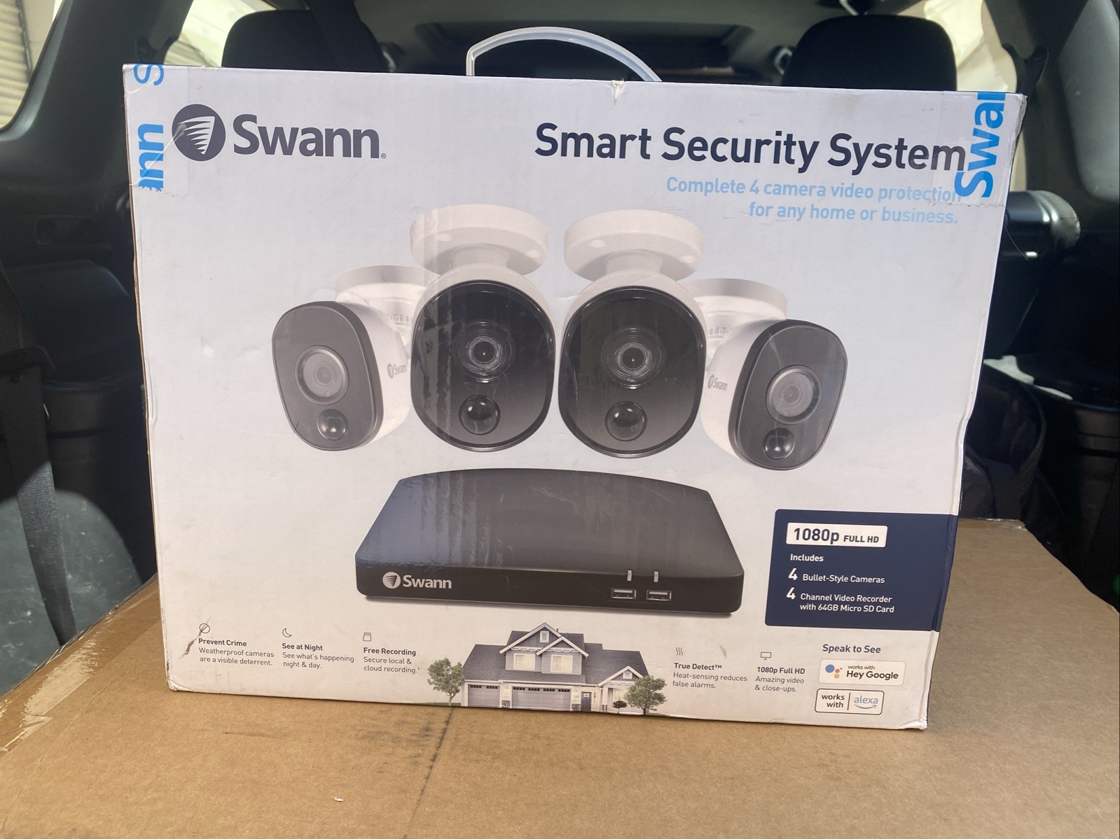 Swann Smart Security System Full HD 1080p 4 Channel video recorder 4 Cameras Swann Smart Security System Full HD 1080p 4 Channel video recorder 4 Cameras