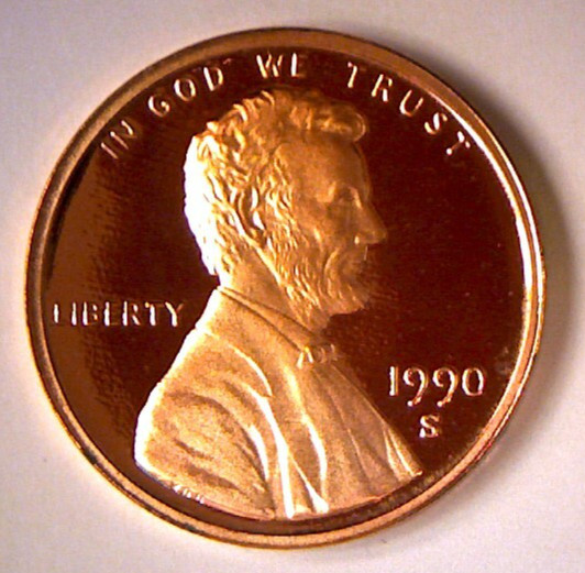 1990 S PROOF LINCOLN MEMORIAL CENT PENNY **Free Shipping** 1990 S PROOF LINCOLN MEMORIAL CENT PENNY **Free Shipping**