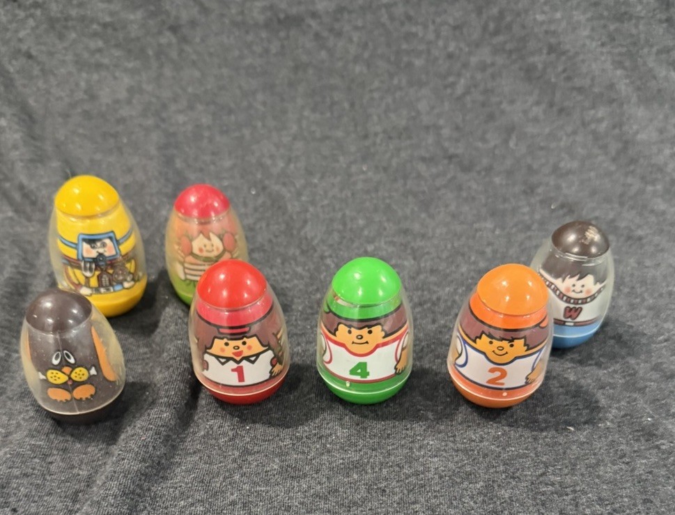 Vintage 1973 Weeble Wobble Hasbro Toys Lot Of 7 Dog Sports Scuba