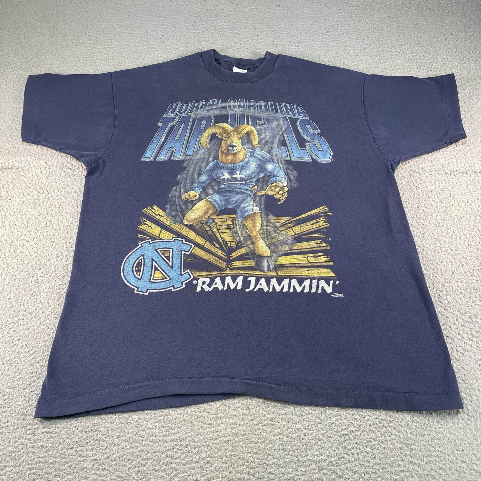 Vintage North Carolina Tar Heels Shirt Mens XL Blue Salem NCAA Basketball 90s