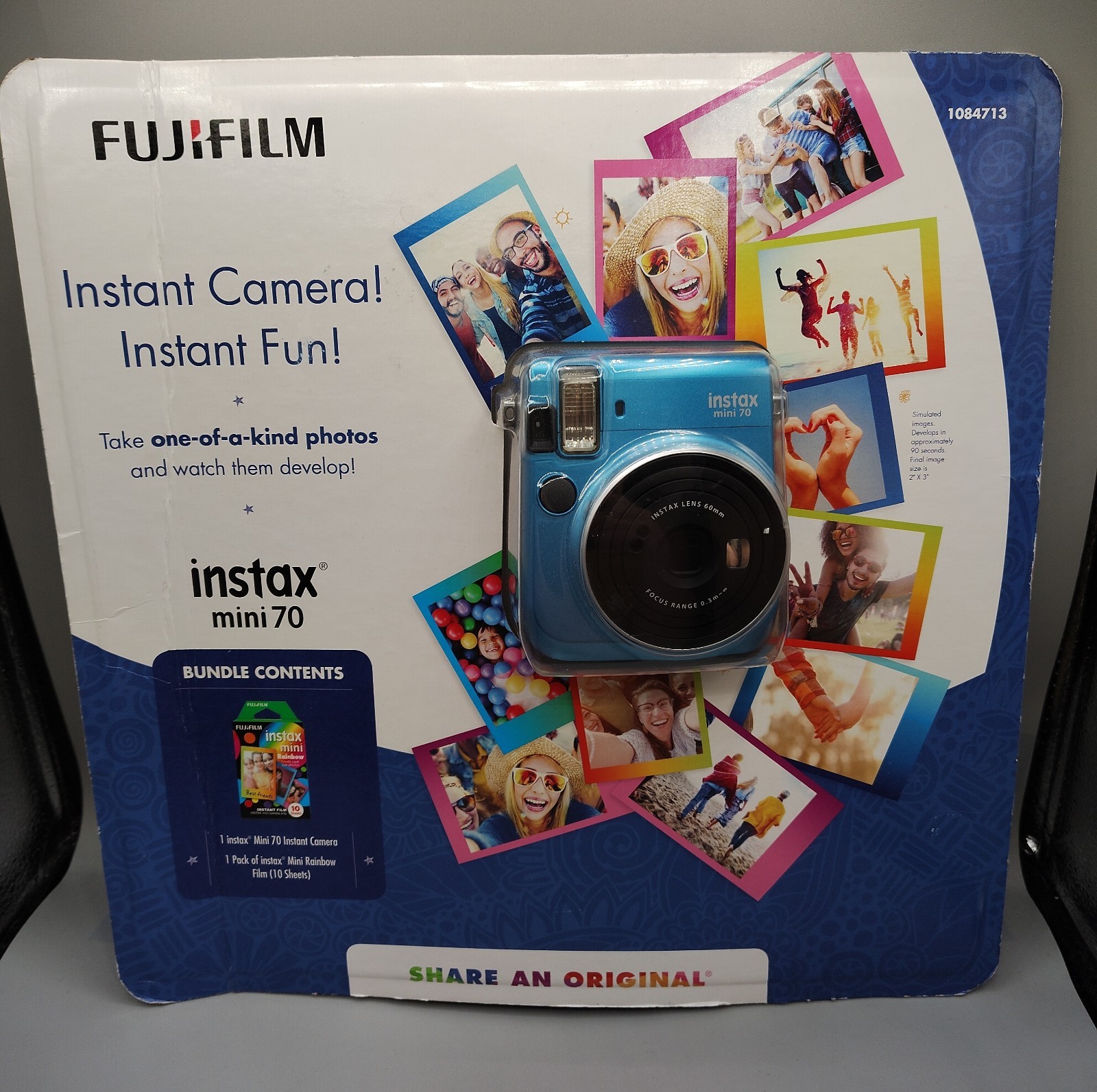 NEW Fujifilm Instax Mini 70 Instant Camera Bundle Island Blue + Rainbow Film NEW Fujifilm Instax Mini 70 Instant Camera Bundle Island Blue + Rainbow Film
