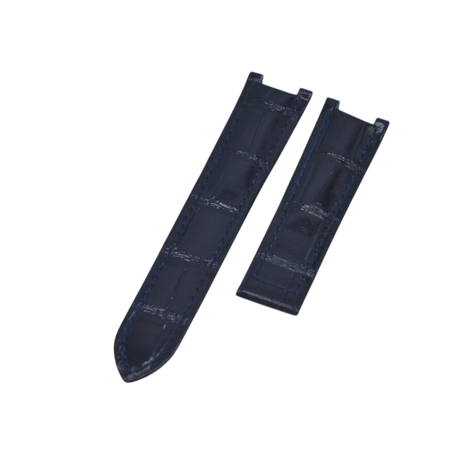 20mm Navy Blue Leather Watch Strap For Cartier Pasha