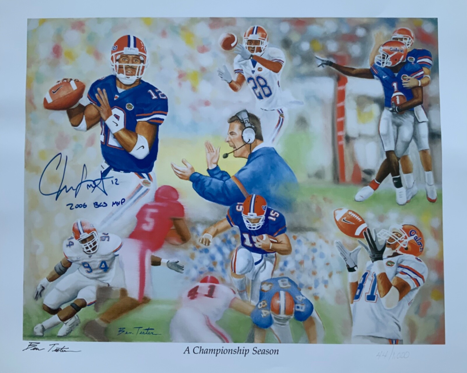 Florida Gators 2006 BCS National Championship Print Signed by MVP QB Chris Leak Florida Gators 2006 BCS National Championship Print Signed by MVP QB Chris Leak