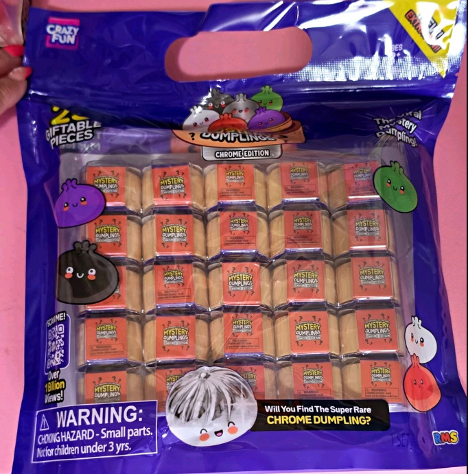 RMS Crazy Fun Extra Mini Mystery Dumplings Chrome Edition,25PCS Squishy Dumpling