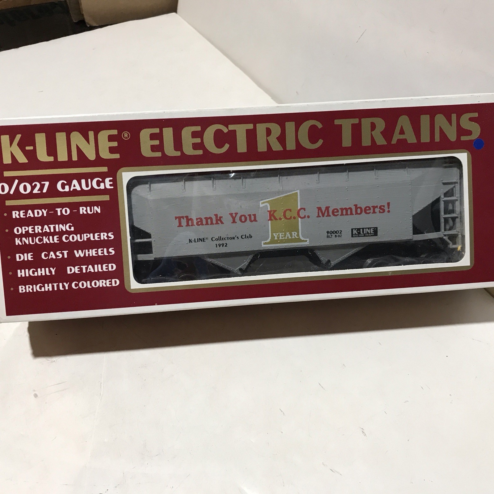 K- LINE K-90002 THANK YOU KCC MEMBERS HOPPER CAR
