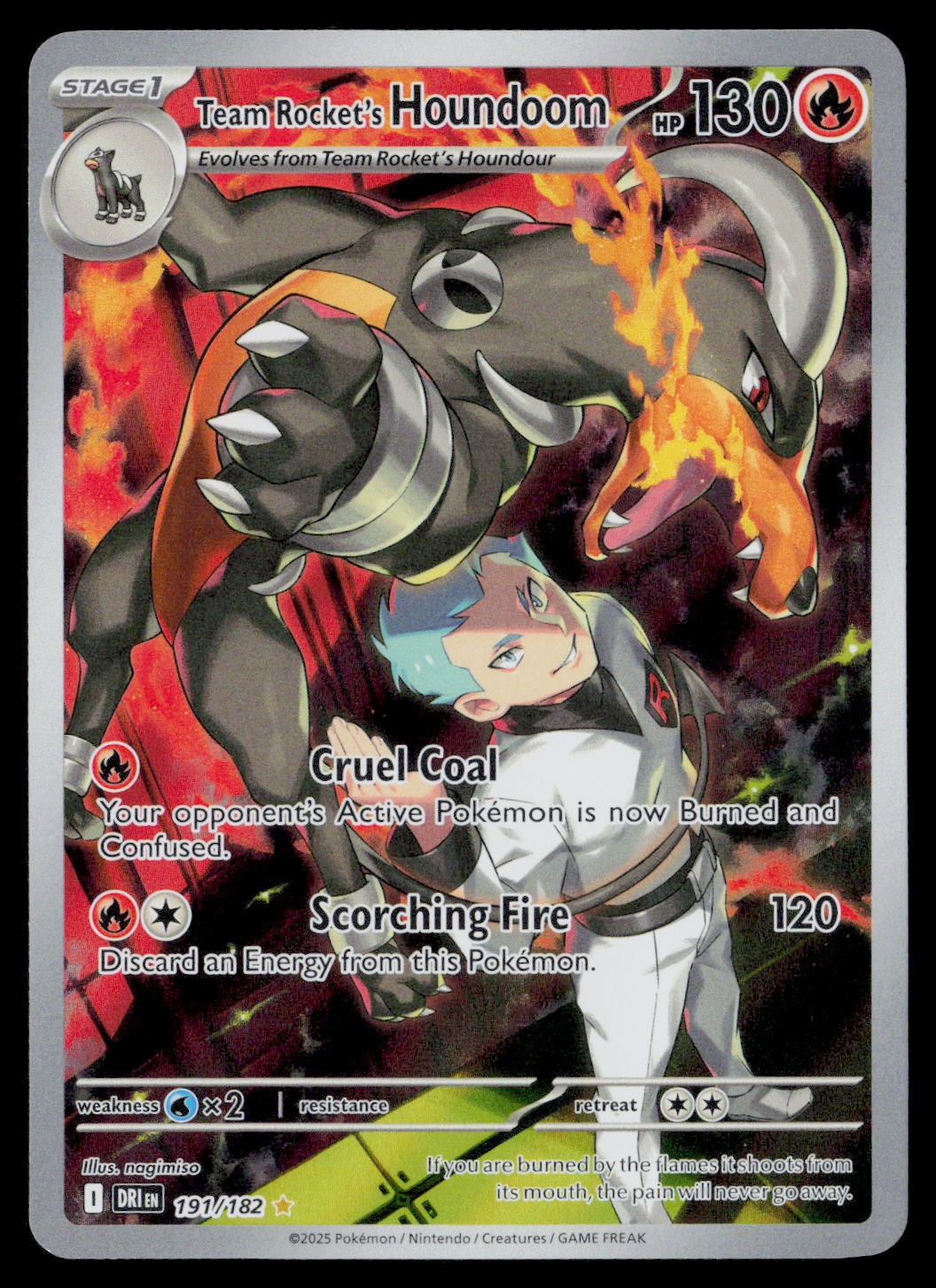 Team Rocket\'s Houndoom 191/182 Destined Rivals Illustration Rare Near Mint Team Rocket\'s Houndoom 191/182 Destined Rivals Illustration Rare Near Mint