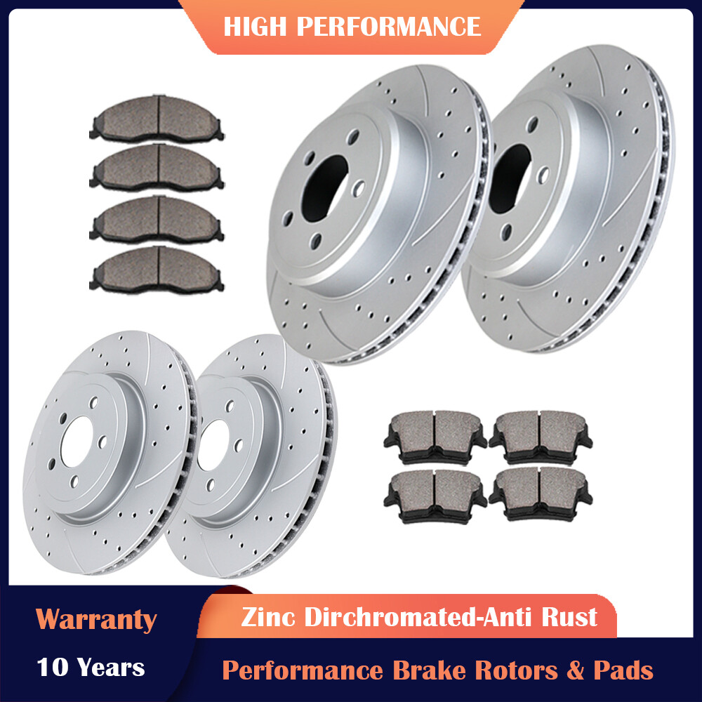 345mm Front Rear Slotted Rotors Brake Pads for Dodge Charger Challenger Magnum 345mm Front Rear Slotted Rotors Brake Pads for Dodge Charger Challenger Magnum