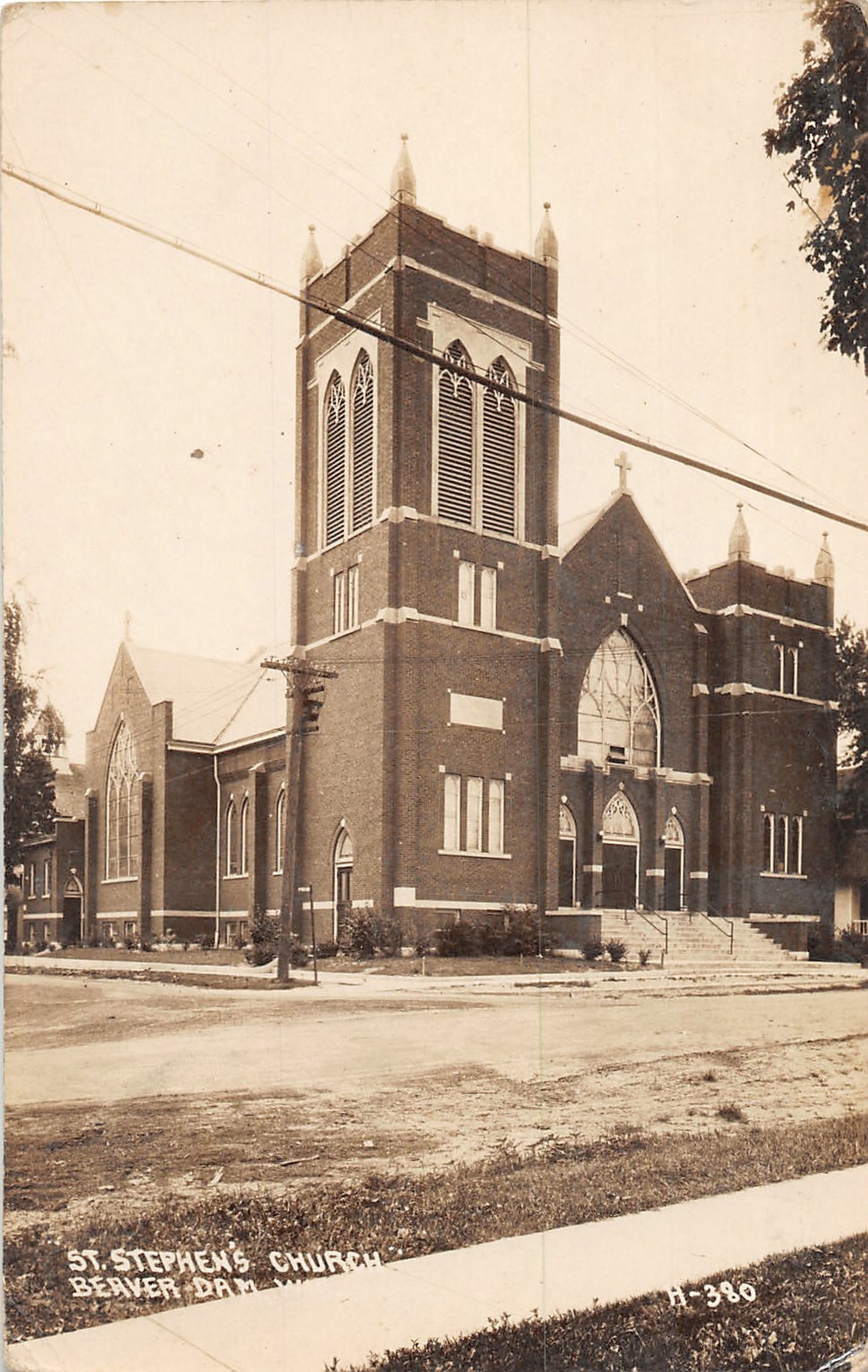 H97/ Beaver Dam Wisconsin RPPC Postcard c1940s St Stephen's Church 150 H97/ Beaver Dam Wisconsin RPPC Postcard c1940s St Stephen's Church 150