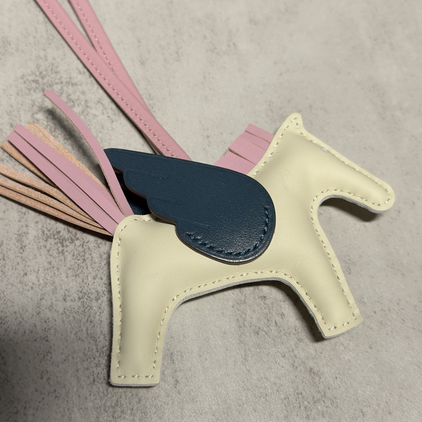 Hermes Pegase PM Pegasus Beige/Blue Horse Bag Charm Bag Accessory Paris Made Hermes Pegase PM Pegasus Beige/Blue Horse Bag Charm Bag Accessory Paris Made