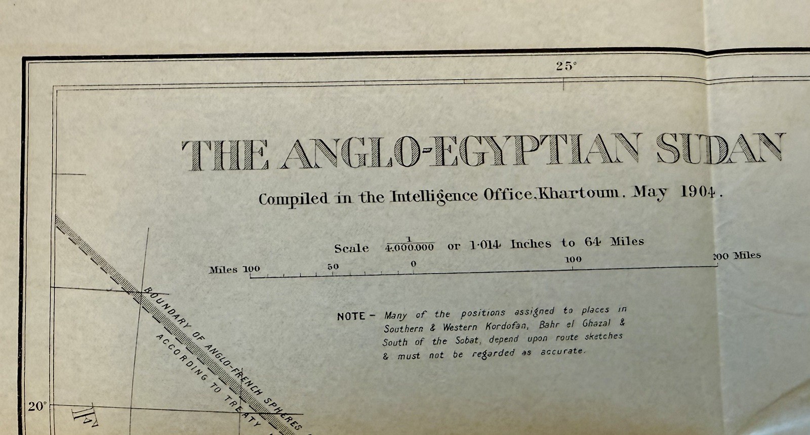 RARE - Intelligence Division War Office 1904 Anglo-Egyptian Sudan Map