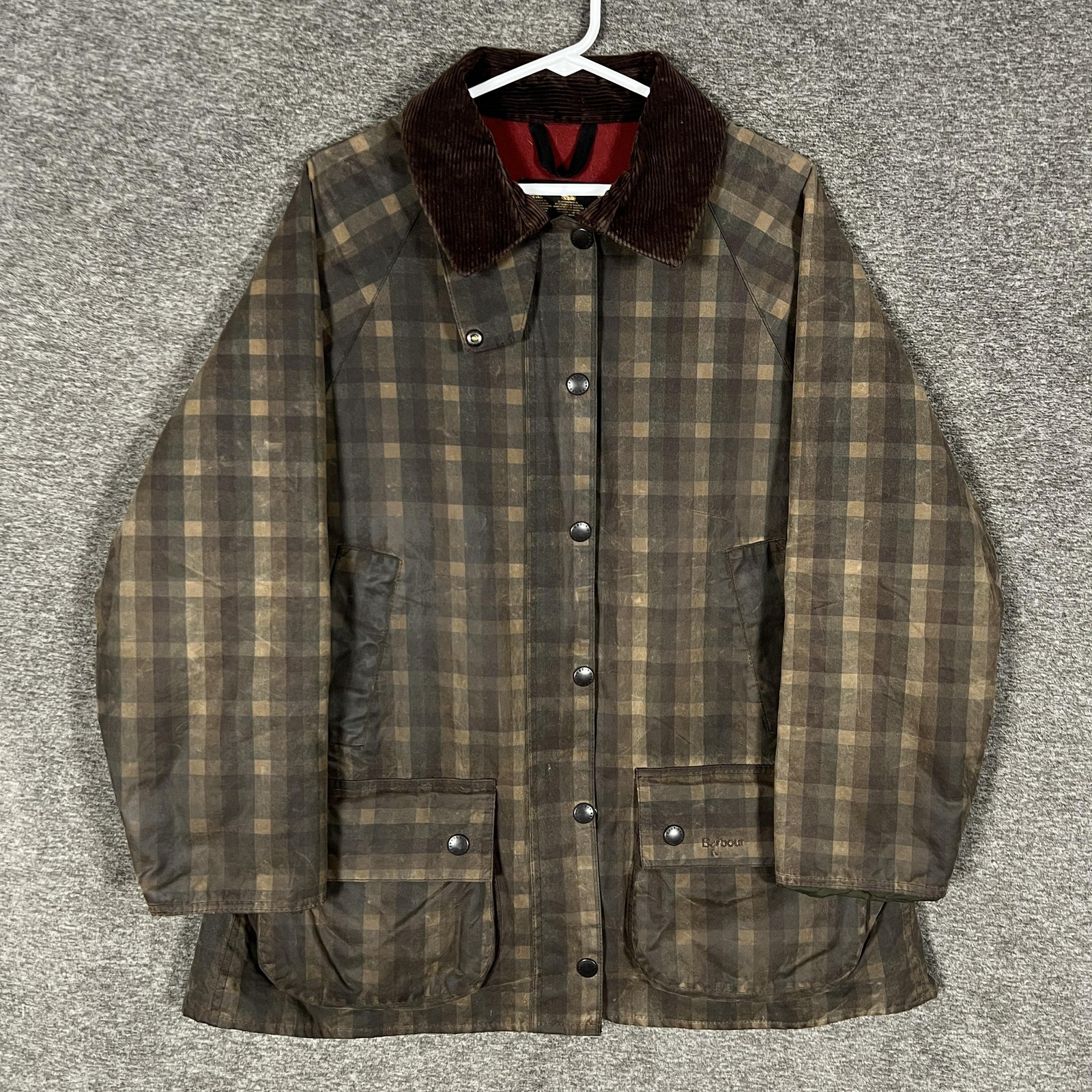 Barbour Ladies Winter Bedale Jacket Womens 18 Brown Waxed Check Fleece Lined