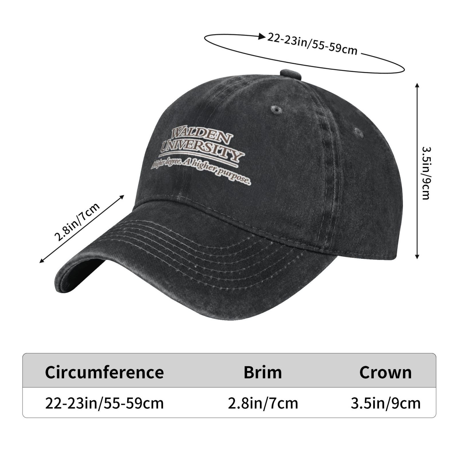 Walden University Unisex baseball cap outdoor casual comfortable baseball hats