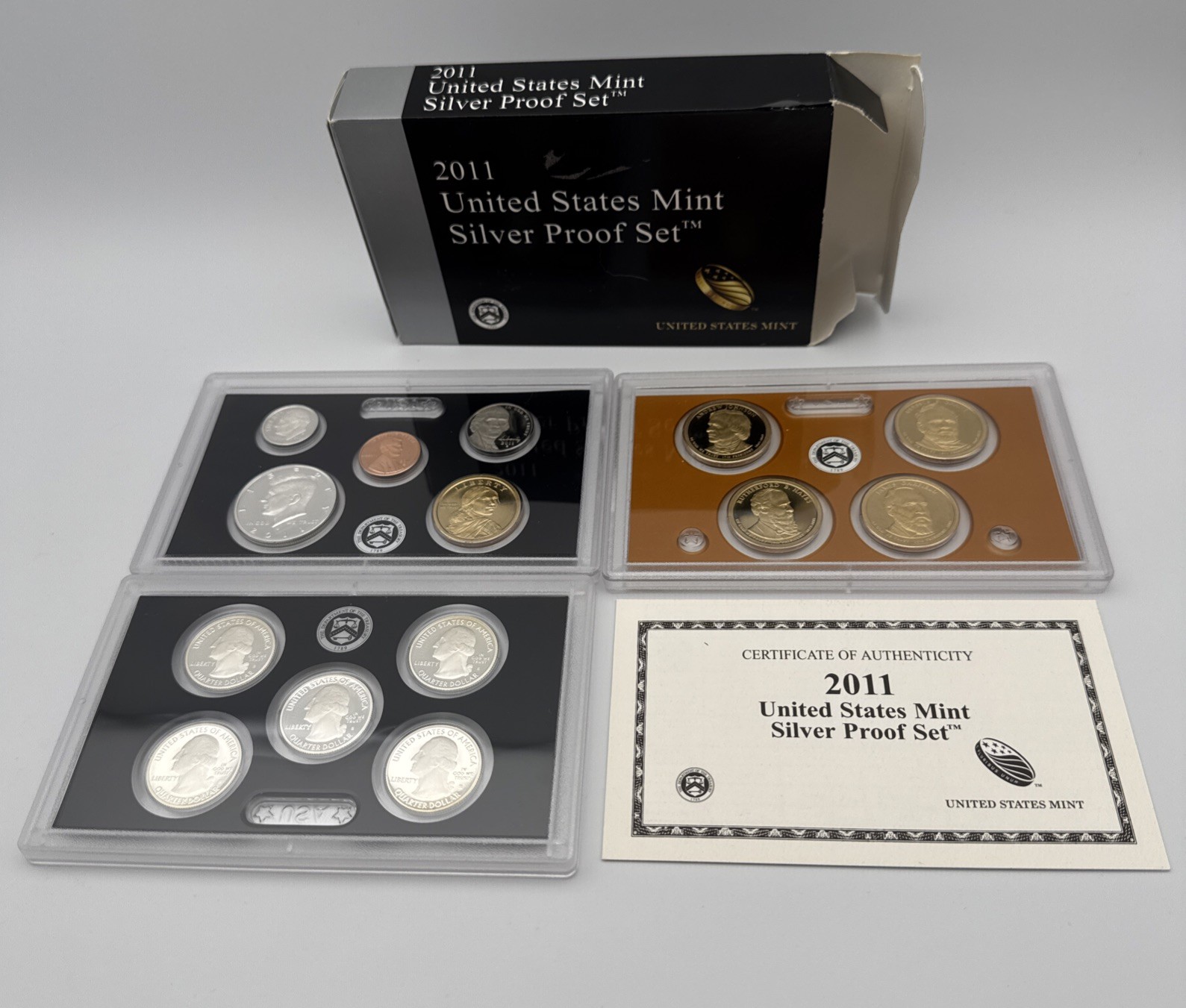 2011-S US Mint Silver Proof Set Complete 14-Coin Set OGP COA 90% Silver 2011-S US Mint Silver Proof Set Complete 14-Coin Set OGP COA 90% Silver