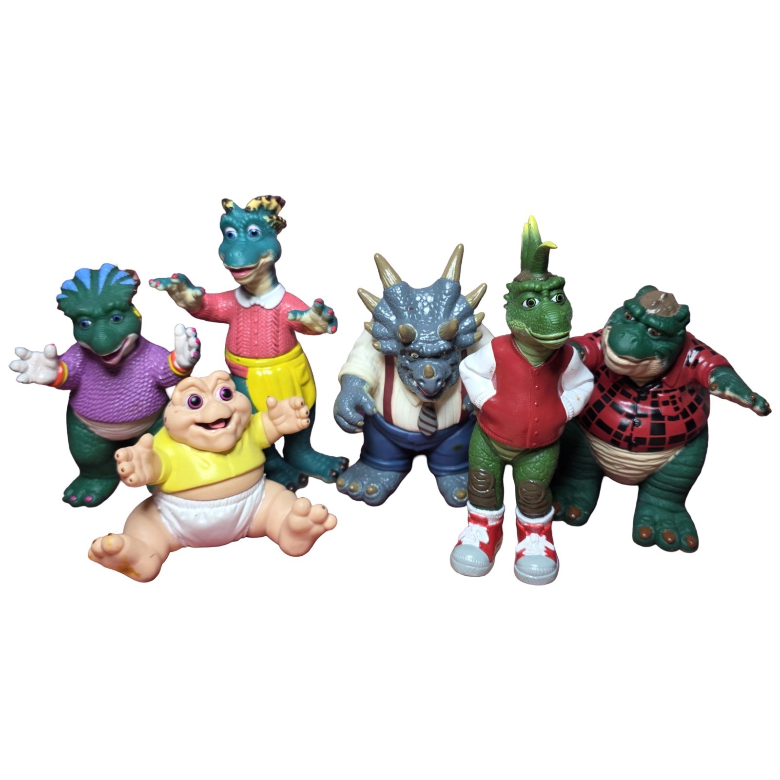 Vintage 1991 Dinosaurs TV Show Figure Lot Baby Sinclair Earl Robbie Fran Hasbro