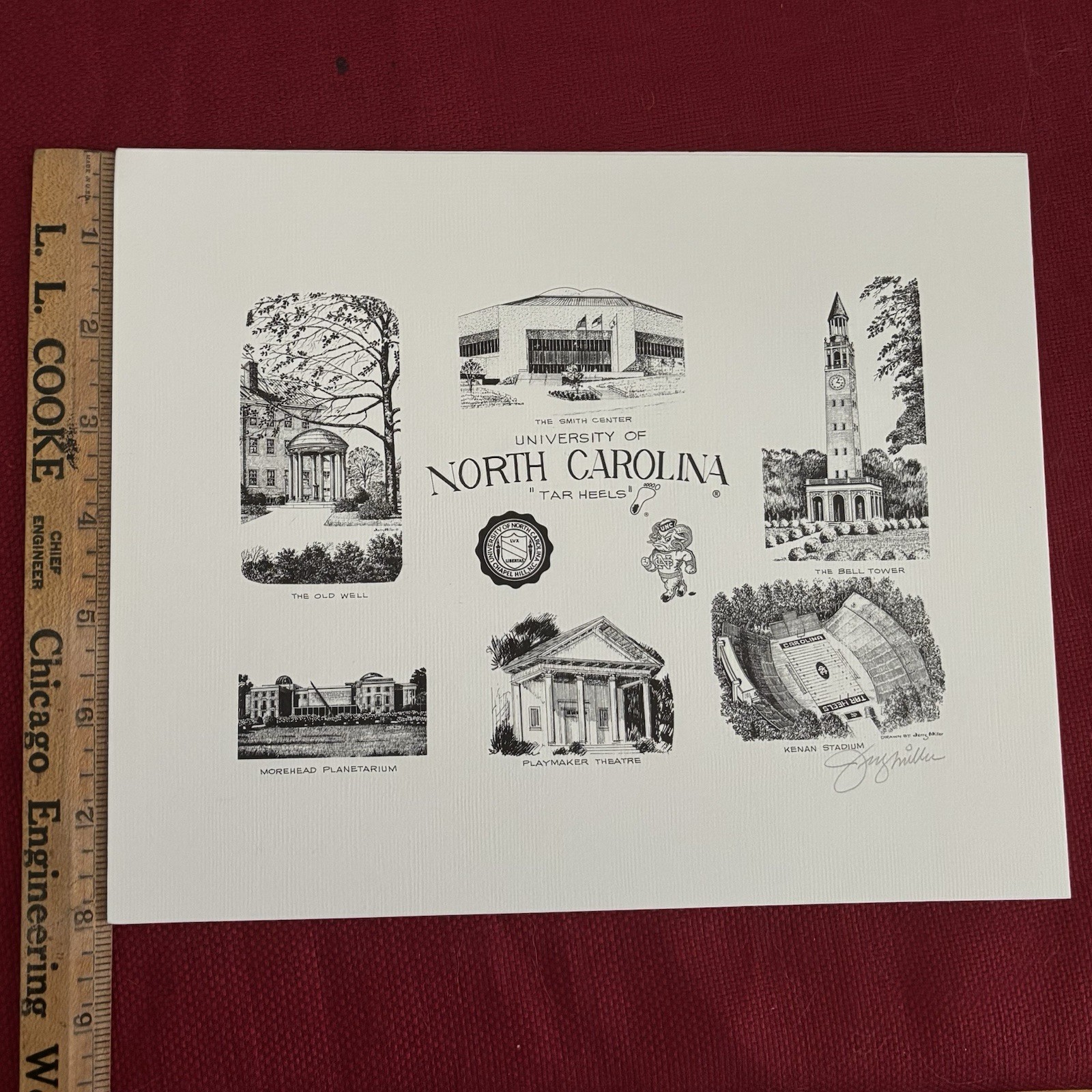 UNC Tar Heels - Campus Buildings - Signed by Artist, Jerry Miller 8x10 Print