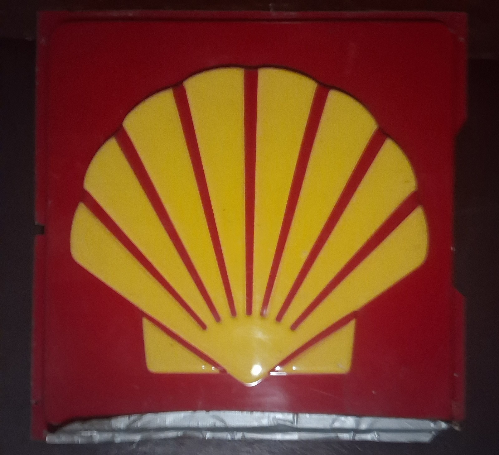 Vintage Shell Service Station Sign Face 25.5” Embossed Gas Oil Advertising