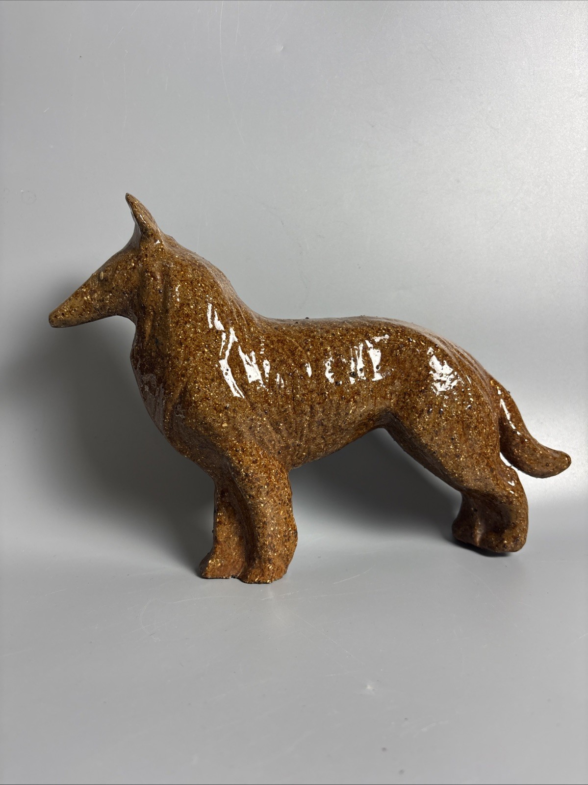 Antique 19th Century Sewer Tile Dog Figurine - Collie Antique 19th Century Sewer Tile Dog Figurine - Collie
