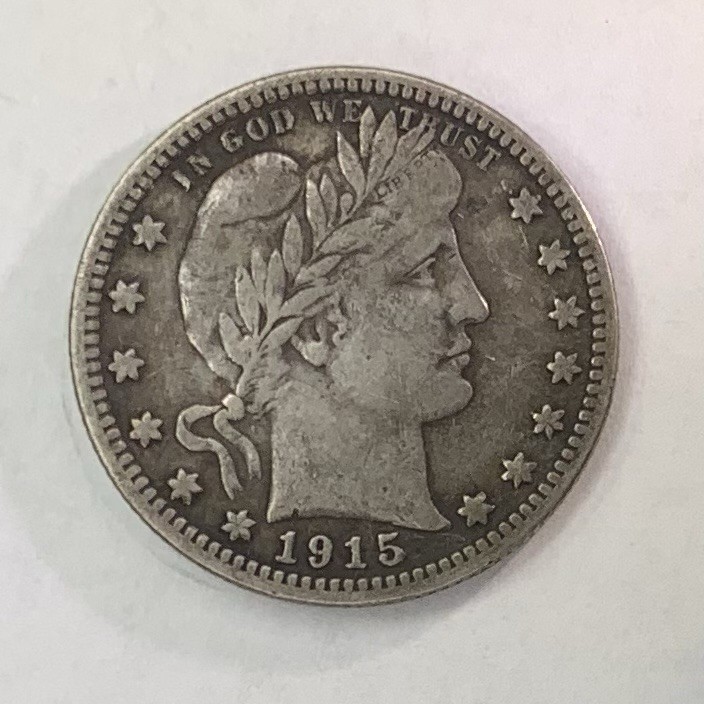 1915 D Silver Barber Quarter Dollar Circulated & Ungraded - It\'s Looks Terrific
