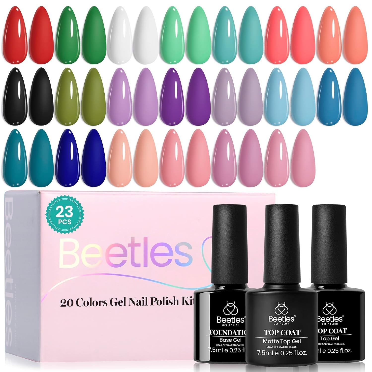 Beetles Gel Nail Polish Set, 20 Colors All Season Gel