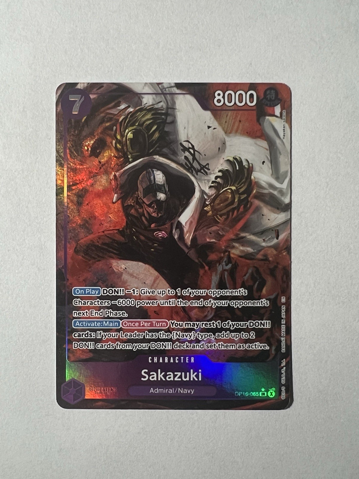 Sakazuki (Alternate Art) Alt Art OP16-065 The Time of Battle Foil Sakazuki (Alternate Art) Alt Art OP16-065 The Time of Battle Foil