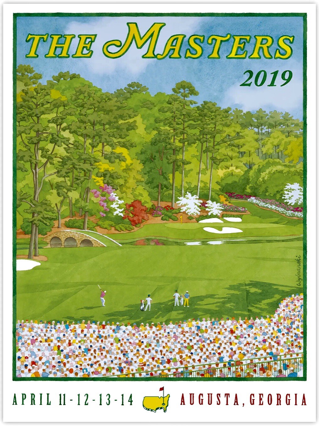 Official 2019 Masters Tournament Golf Poster 18 Official 2019 Masters Tournament Golf Poster 18