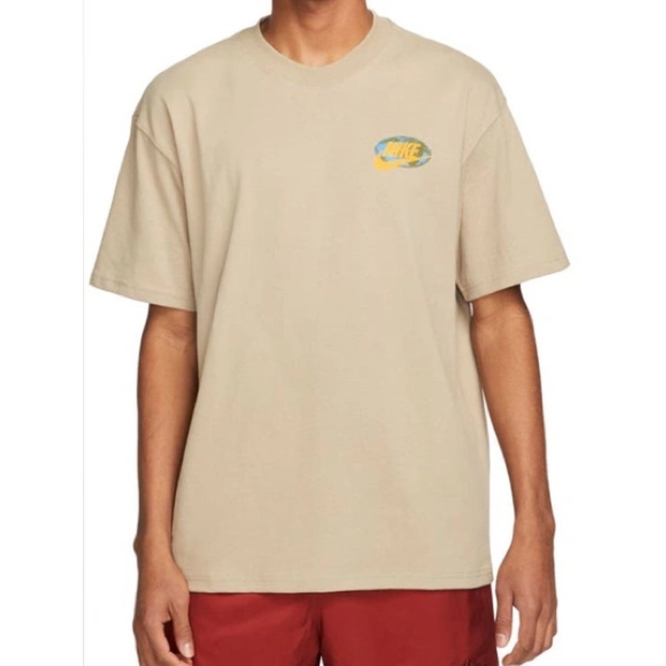 Nike Mens Brown Graphic Tee Shirt Streetwear Retro Sportswear