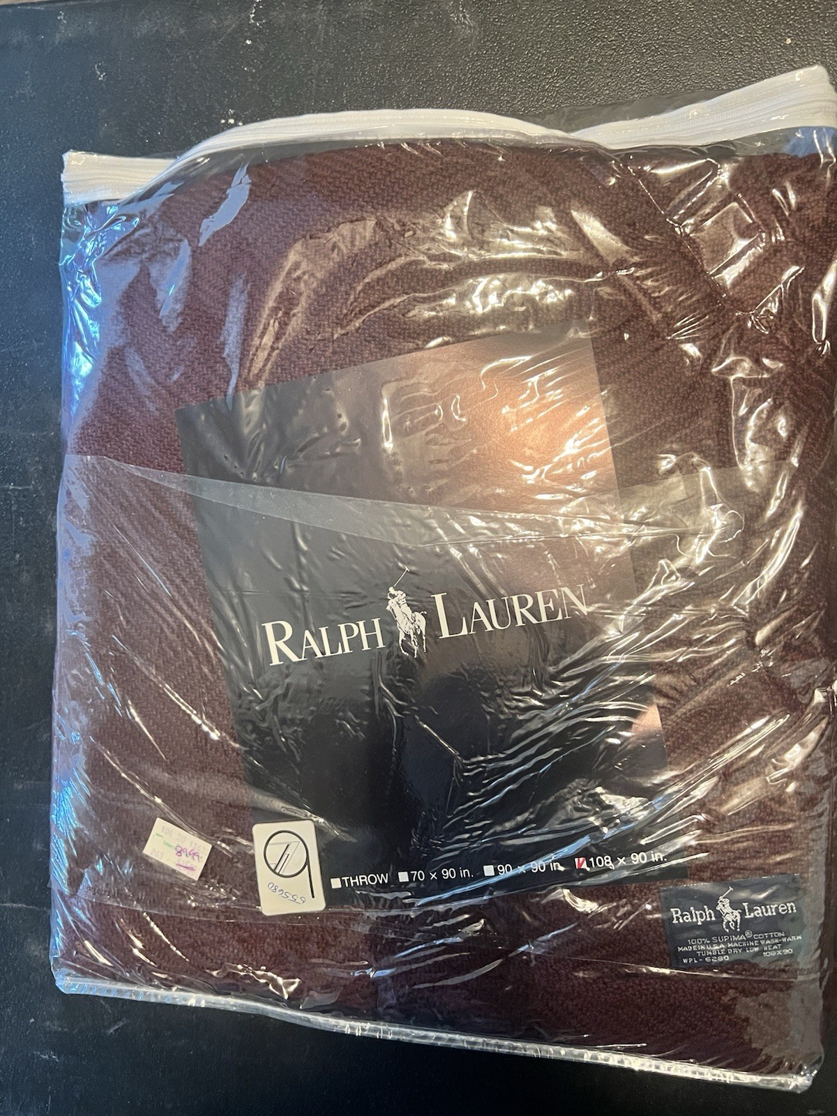 Vintage Ralph Lauren Throw Blanket Burgundy 90 x 108 Brand New In Package Vintage Ralph Lauren Throw Blanket Burgundy 90 x 108 Brand New In Package