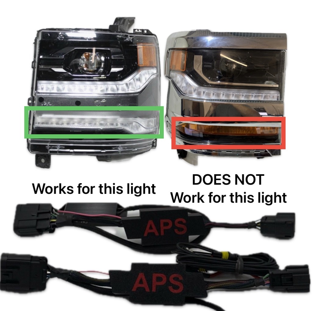 Chevrolet Silverado 2500-3500 Headlight Conversion Adapter 15-19 to 16-18 LED
