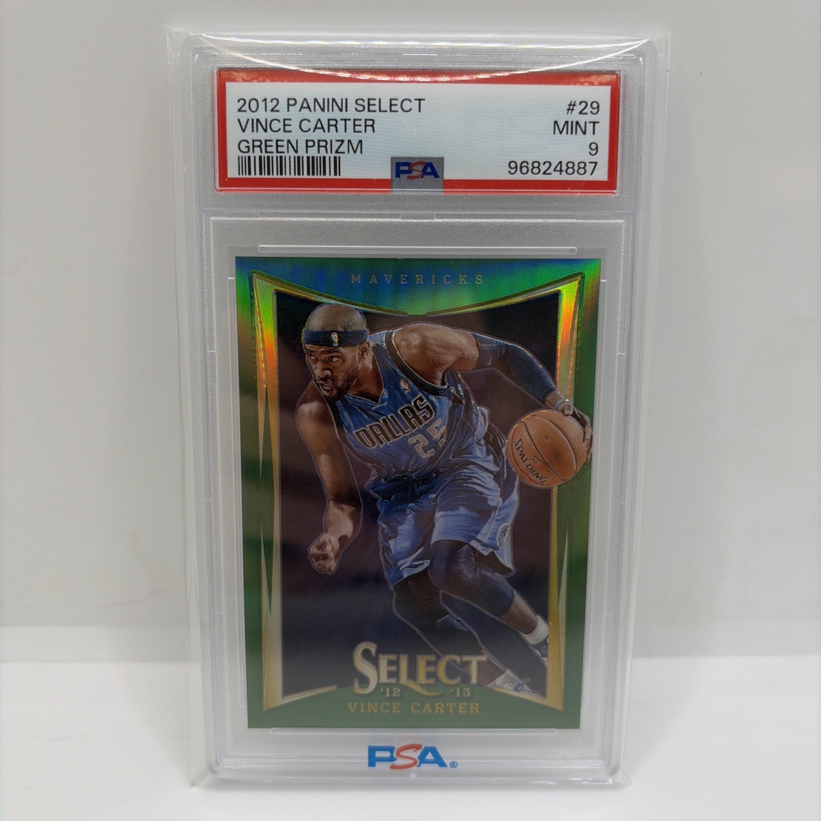 2012-13 Panini Select Green Prizm #29 Vince Carter #01/10 PSA MINT 9 HOF