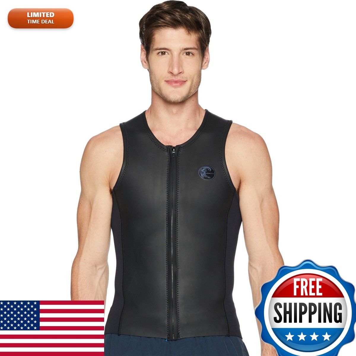 O\'Neill Men\'s O\'riginal 2mm Full Zip Vest, Black, Medium 5079 O\'Neill Men\'s O\'riginal 2mm Full Zip Vest, Black, Medium 5079