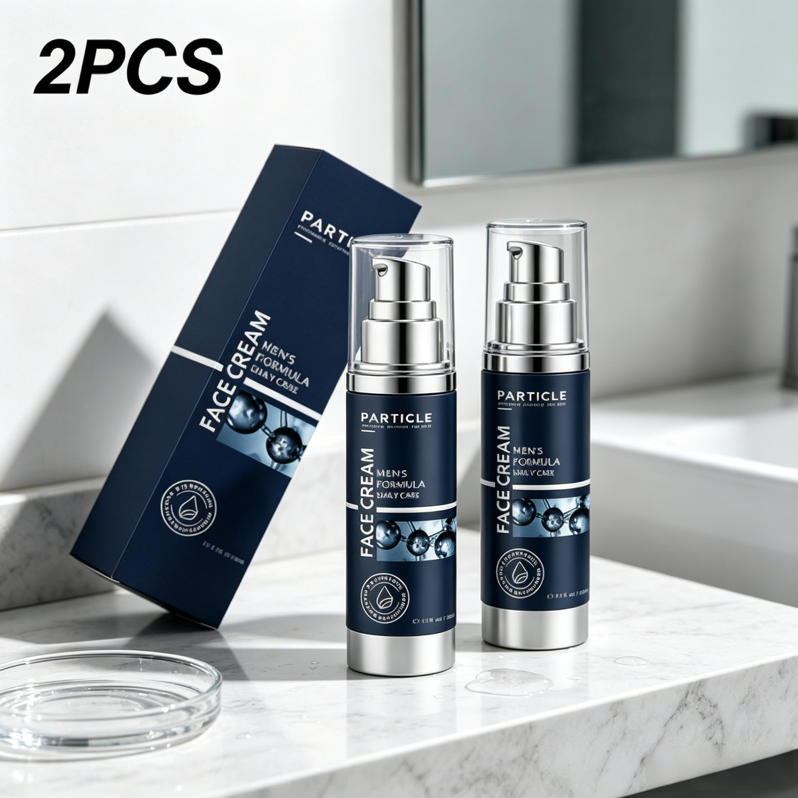 2PCS Particle Men’s Face Cream,6-in-1 Anti-Aging Cream for Eye Bags & Dark Spots