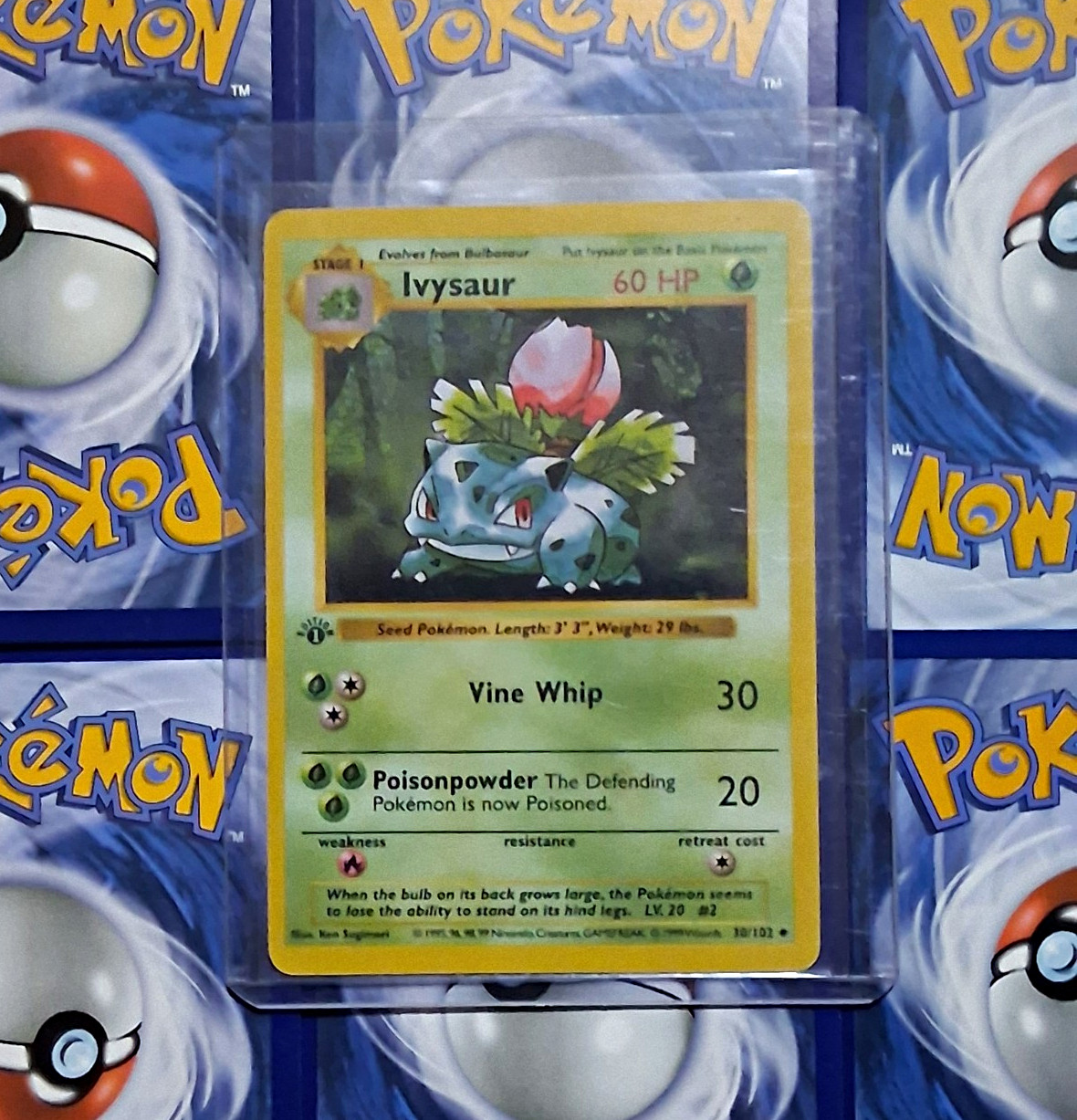 Ivysaur 30/102 Base Set Unlimited Regular Uncommon 60HP Shadowless Ivysaur 30/102 Base Set Unlimited Regular Uncommon 60HP Shadowless