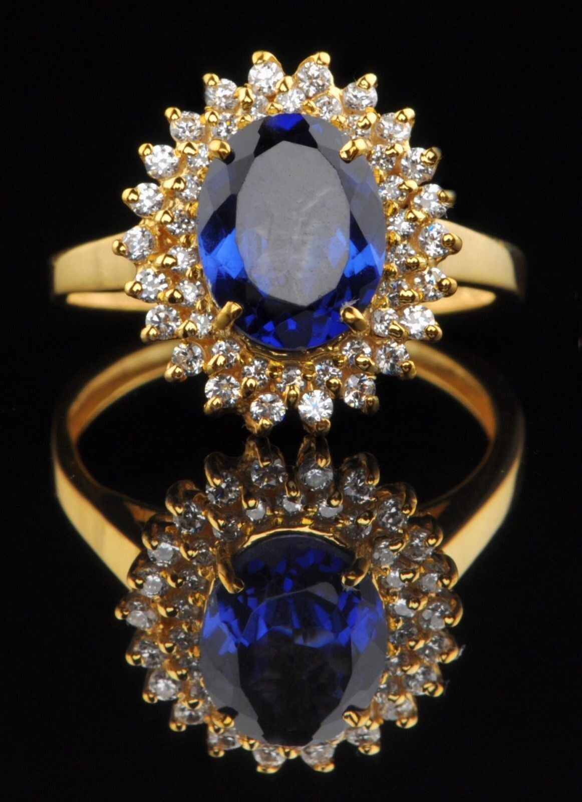 2.56 Ct Oval Cut Natural Sapphire Diamond Engagement Ring 14K Yellow Gold Size 8 2.56 Ct Oval Cut Natural Sapphire Diamond Engagement Ring 14K Yellow Gold Size 8
